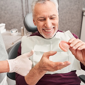 Trying out your new dentures is part of the creation process
